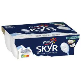 YOPLAIT, SKYR Yaourt nature aromatisé à la noix de coco 4x100g