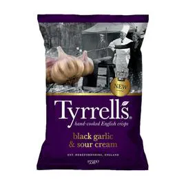 TYRRELL'S Tyrrell's Chips de pomme de terre saveur ail noir et crème 135g