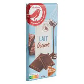 AUCHAN Tablette de chocolat au lait pâtissier 170g