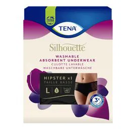 TENA Culotte Lavable Silhouette Taille L - Noir - x1p l'unité