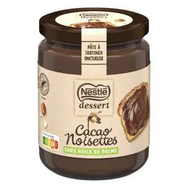 NESTLÉ, DESSERT Pâte à tartiner cacao noisette 340g