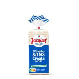 JACQUET Pain de mie Nature Sans Croûte Sans Sucres Ajoutés 475g