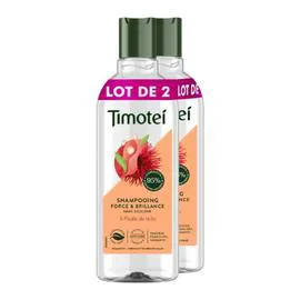 TIMOTEI Shampoing Force Et Brillance Sans Silicone À L'Huile De Ricin 2x300ml