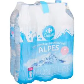 CARREFOUR CLASSIC' Eau minérale naturelle des Alpes 6x1,5l