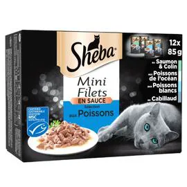 SHEBA Pâtée pour chat aux poissons 12x85g