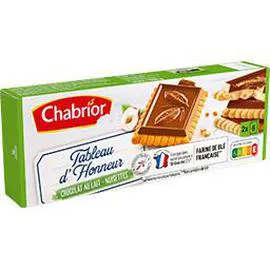 CHABRIOR Biscuits Tableau d'Honneur chocolat au lait noisettes 150g