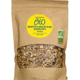MONOPRIX BIO Granola noisettes & noix de cajou raisins secs bio l'unité