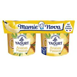MAMIE NOVA Yaourt aux fruits gourmand ananas passion 2x150g