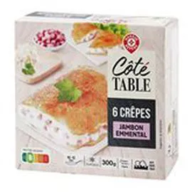 MARQUE REPÈRE, CÔTÉ TABLE Crêpes Jambon fromage x6 300g