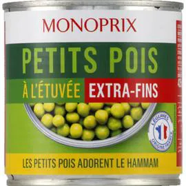 MONOPRIX Petits pois à l'étuvée extra-fins 280g