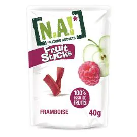 N.A!, NATURE ADDICTS Bonbons fruits sticks, framboise 40g
