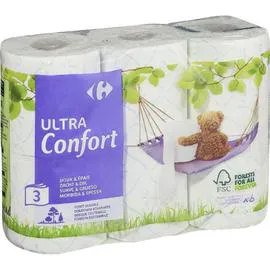 CARREFOUR Papier toilette Ultra Confort doux & épais x6