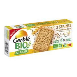 GERBLÉ BIO Biscuits sablé graines sésame ,kasha & pavot Bio 132g