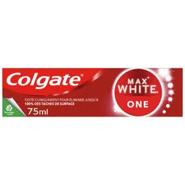 COLGATE Dentifrice Accélérateurs De Blancheur Réduit La Plaque Dentaire Max White One 75ml