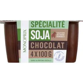 MONOPRIX Dessert Spécialité Soja Au Chocolat 400g