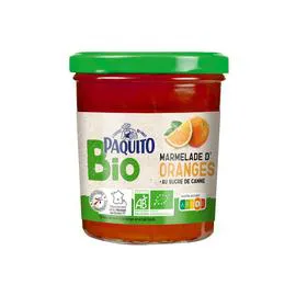 PAQUITO BIO Marmelade d'orange au sucre de canne BIO 360g