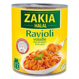 ZAKIA Plat préparé halal ravioli volaille 800g