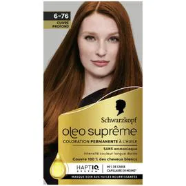 SCHWARZKOPF, OLEO SUPREME Coloration Capillaire 6-76 Cuivré Profond l'unité