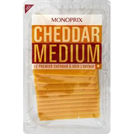 MONOPRIX Cheddar medium en tranches 200g