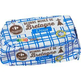 CARREFOUR ORIGINAL Beurre moulé Bretagne doux 500g