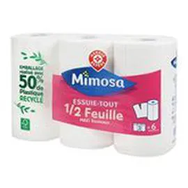 MARQUE REPÈRE, MIMOSA Essuie-tout Demi-feuille x3