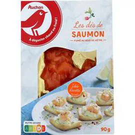 AUCHAN Dés de saumon fumé 90g