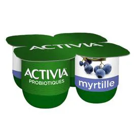 DANONE, ACTIVIA Yaourt aux fruits bifidus myrtille 4x125g