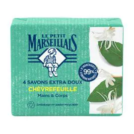 LE PETIT MARSEILLAIS Savon Mains Et Corps Extra Doux Au Chèvrefeuille 4x100g