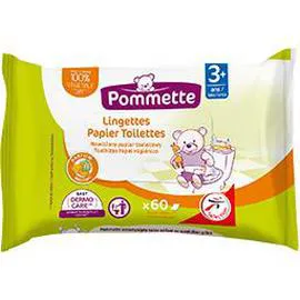 POMMETTE Lingettes papier toilettes parfum melon, 3+ ans x60 