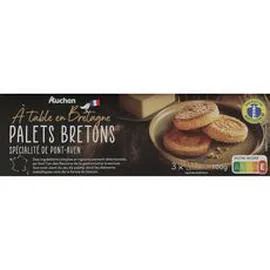 AUCHAN GOURMET Biscuits Palets bretons, sachets fraîcheur 100g