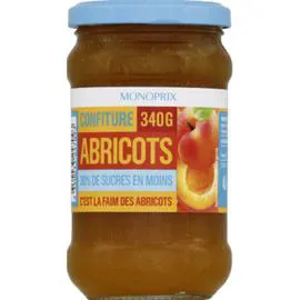 MONOPRIX Confiture d'abricots 30% de sucres en moins 340g