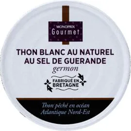 MONOPRIX GOURMET Thon blanc au naturel au sel de Guérande 160g