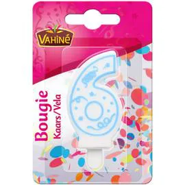 VAHINÉ Bougie anniversaire n° 6 l'unité