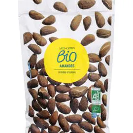 MONOPRIX BIO Amandes grillées et salées bio 120g