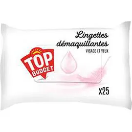 TOP BUDGET Lingettes démaquillantes visage et yeux x25