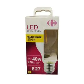 CARREFOUR Ampoule LED Fil standard - 40W - E27 l'unité