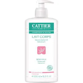 CATTIER Lait corps nourrissant karité et géranium Bio 500ml