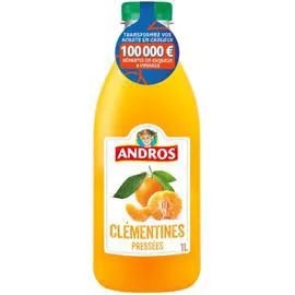 ANDROS Jus de clémentines pressées 100% pur jus sans sucres ajoutés 1l