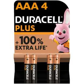 DURACELL Piles alcalines Plus AAA 1,5V LR03 MN2400 x4