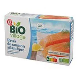 MARQUE REPÈRE, BIO VILLAGE Pavés de Saumon Bio 200g