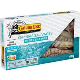 CAPITAINE COOK Gambas sauvages entières crues 12-16 400g