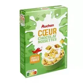 AUCHAN Céréales aux coeur de chocolat noisettes 400g