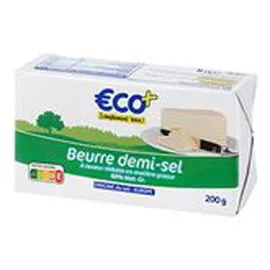 ECO+ Beurre demi-sel 60% M.G Plaquette 200g