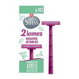 MARQUE REPÈRE, SILISS Rasoirs jetables 2 lames x10