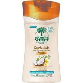 L'ARBRE VERT Huile de douche Monoï à l'huile de coco et fleurs de Tiaré - Hypoallergénique 250ml