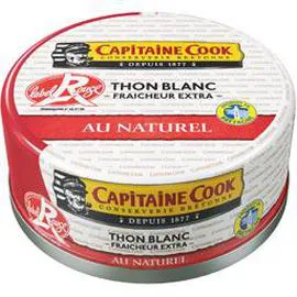 CAPITAINE COOK Thon blanc fraîcheur extra au naturel Label Rouge 120g