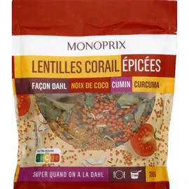 MONOPRIX Lentilles de corail épicées 250g