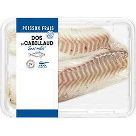 PRODUCTEURS & COMMERÇANTS Dos de cabillaud sans arêtes 500g