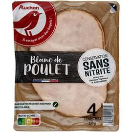 AUCHAN Blanc de poulet doré au four sans nitrite 120g