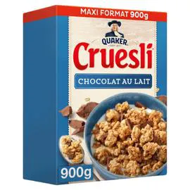 QUAKER, CRUESLI Céréales chocolat au lait 900g